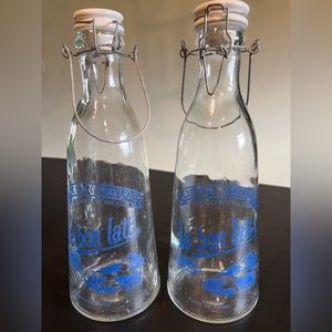 Set of old milk bottles